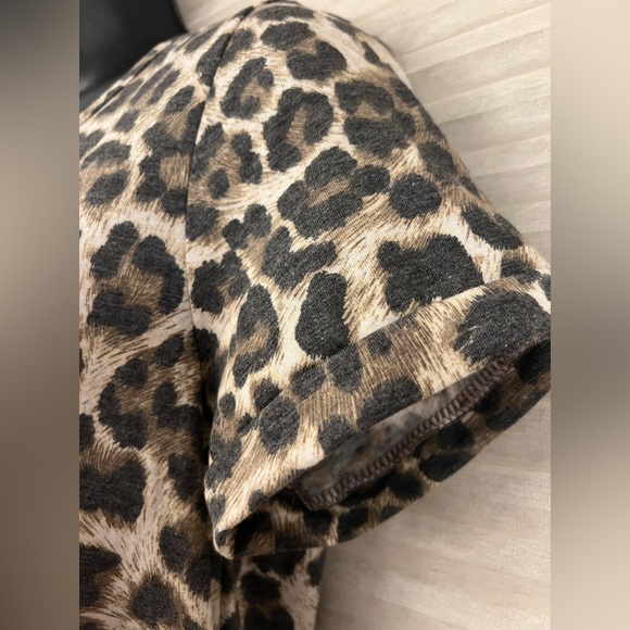 Leopard Print Elastic Waist Short Sleeve Romper Size SMALL NEW! - Picture 7 of 16